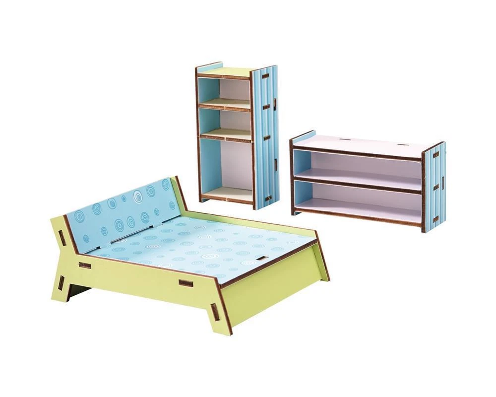HABA 300506 Little Friends – Puppenhaus-Möbel Schlafzimmer