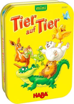 Haba 305907 Tier Auf Tier Mini, Stapelspiel