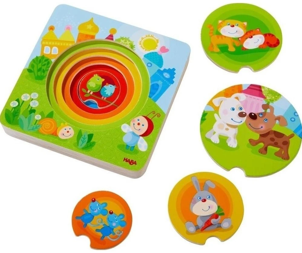 Haba Holzpuzzle Kunterbunte Tierkinder – Bild 2