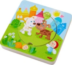 Haba Holzpuzzle Kunterbunte Tierkinder