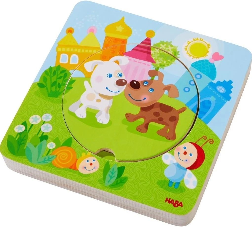 Haba Holzpuzzle Kunterbunte Tierkinder
